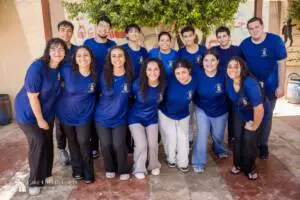 Coptic children and volunteers celebrating after field games
